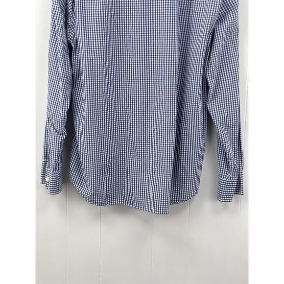 J. Crew Mens Casual Button Down Shirt XL Blue White Checkered Long Sleeve - Picture 7 of 12